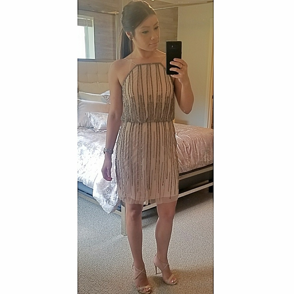 Nude Gianni Bini beaded formal dress *NWT* size 4